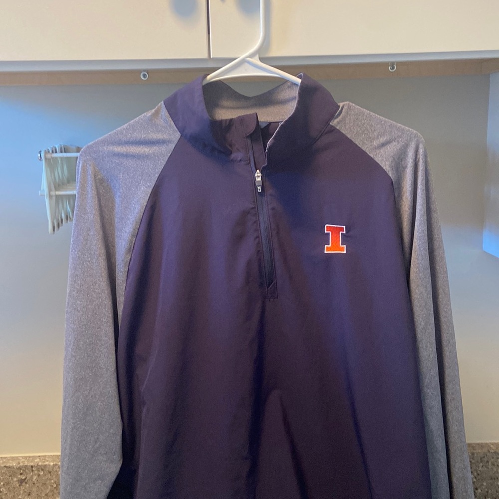 University of Illinois Lightweight Quarterzip Cutter and Buck FREE SHIPPING
